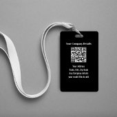 Badge de code QR de photo d'employé moderne noir