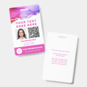 Badge de code QR de photo d'identité d'employé ros (Avant & arrière)