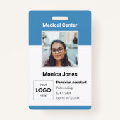 Badge de code QR photo de l'employé Médicale (Devant)