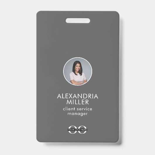 Badge de code QR photo simple de l'employé (Face)