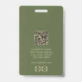 Badge de code QR pour employé de société minimalis (Arrière)