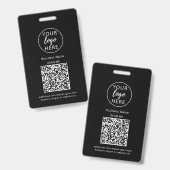 Badge de code QR pour entreprises noires (Avant & arrière)