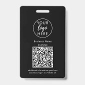 Badge de code QR pour entreprises noires (Arrière)