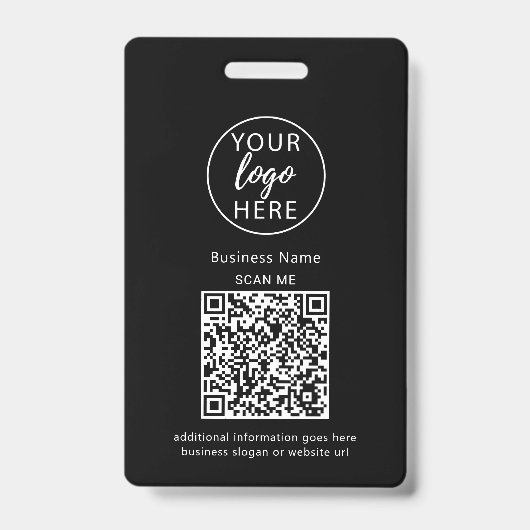 Badge de code QR pour entreprises noires (Avant)