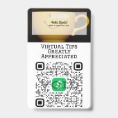 Badge de code QR pour les pourboires virtuels sans (Front)