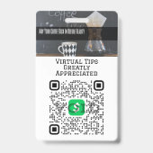 Badge de code QR pour les pourboires virtuels sans (Avant)