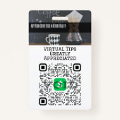 Badge de code QR pour les pourboires virtuels sans (Devant)