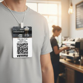 Badge de code QR pour les pourboires virtuels sans