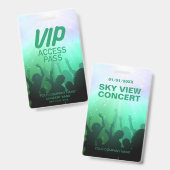 Badge de concert Blue VIP All Access (Avant & arrière)