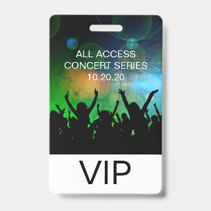 Badge de concert personnalisé VIP accès complet