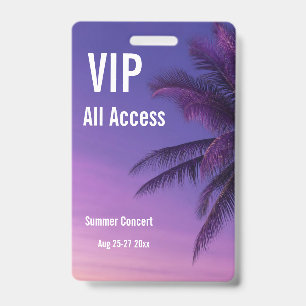 Badge de concert pour le passeport de festival VIP