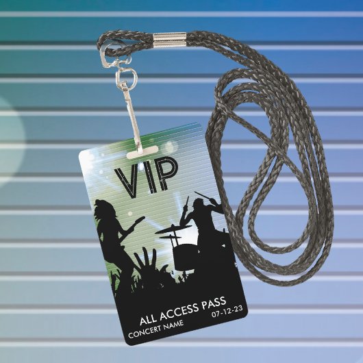 Badge de concert VIP accès total
