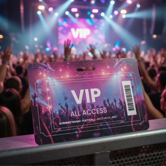 Badge de concert VIP All Access | Festival Backsta