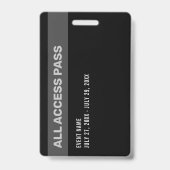 Badge de concert VIP Gold All Access (Arrière)