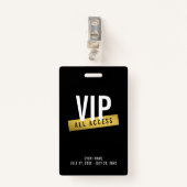 Badge de concert VIP Gold All Access (Devant avec clip)