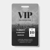 Badge de concert VIP personnalisé (Arrière)