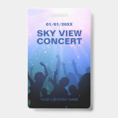Badge de concert VIP tout accès bleu (Arrière)