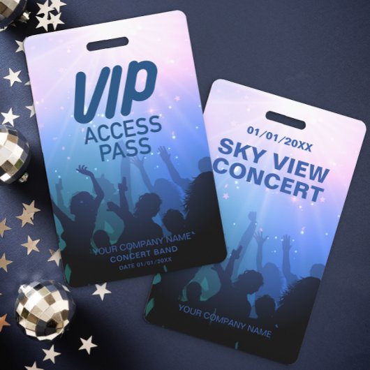 Badge de concert VIP tout accès bleu