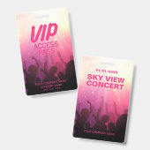 Badge de concert VIP tout accès Rose (Avant & arrière)