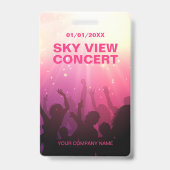 Badge de concert VIP tout accès Rose (Arrière)