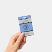 Badge de conférence Bleu & Gris avec logo (Manuel / portable)