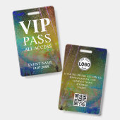 Badge de confettis pour événement avec code QR VIP (Avant & arrière)