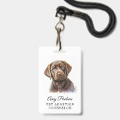 Badge de Conseiller en Adoption d'Animaux (Avant avec lanière)