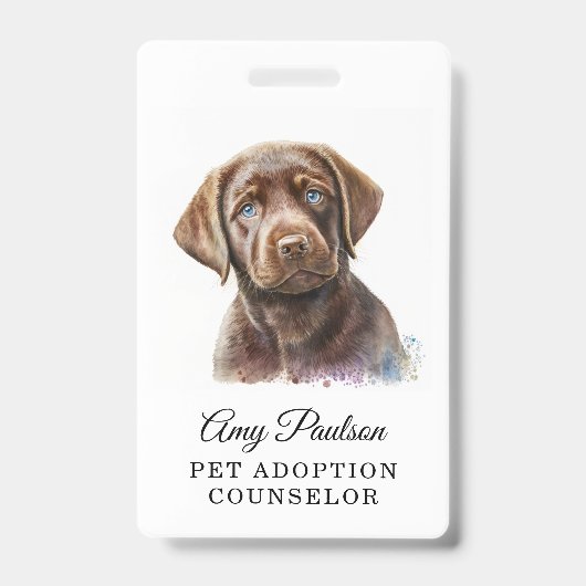 Badge de Conseiller en Adoption d'Animaux (Avant)