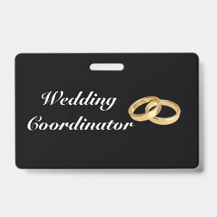 Badge de coordinateur de mariage en anneaux d'or p