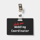 Badge de coordinateur de mariage personnalisable (Arrière avec clip)