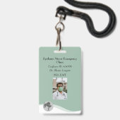 Badge de cordon d'identification Photo médicale (Avant avec lanière)