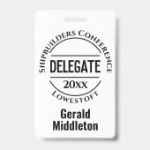 Badge de délégué à la conférence (Arrière)