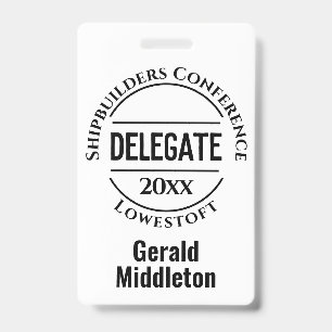Badge de délégué à la conférence