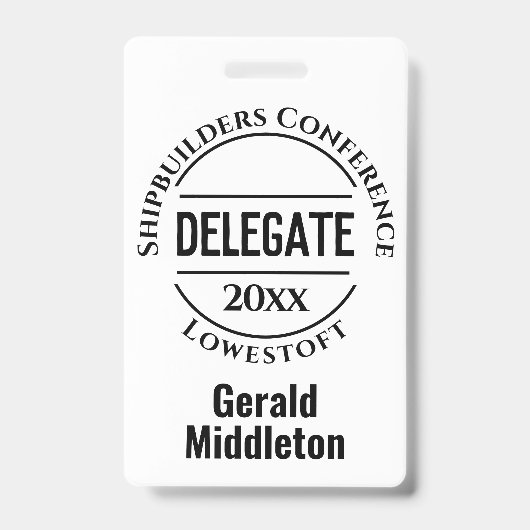 Badge de délégué à la conférence (Avant)