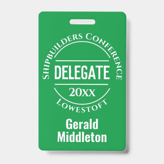Badge de délégué à la conférence (Avant)