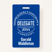 Badge de délégué d'assemblée, de convention ou de (Dos)
