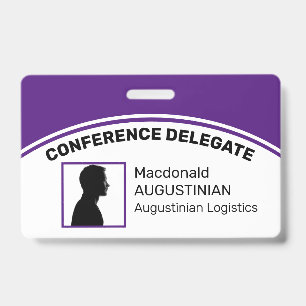 Badge de délégué de PURPLE avec logo personnalisé
