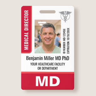 Badge de docteur Photo Logo MD Étiquette de sécuri