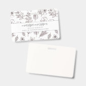 Badge de doula florale dessinée à la main sur fond (Avant & arrière)