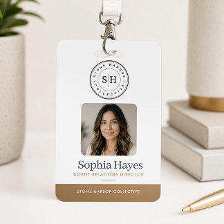 Badge de employé avec logo photo Carte d'identité