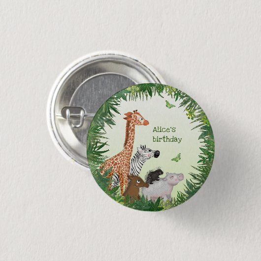 Badge de fête d'anniversaire de 3 cm pour animaux  (Devant & derrière)