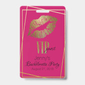 Badge de fête de bachelorette avec empreinte de lè (Arrière)