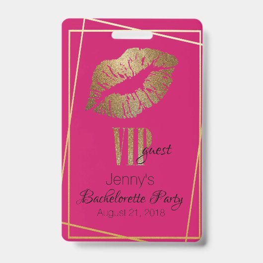 Badge de fête de bachelorette avec empreinte de lè (Avant)