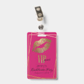 Badge de fête de bachelorette avec empreinte de lè (Arrière avec clip)