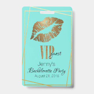Badge de fête de Bachelorette avec empreinte de lè
