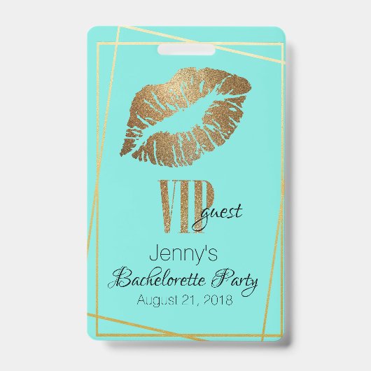 Badge de fête de Bachelorette avec empreinte de lè (Avant)