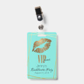 Badge de fête de Bachelorette avec empreinte de lè (Avant avec clip)