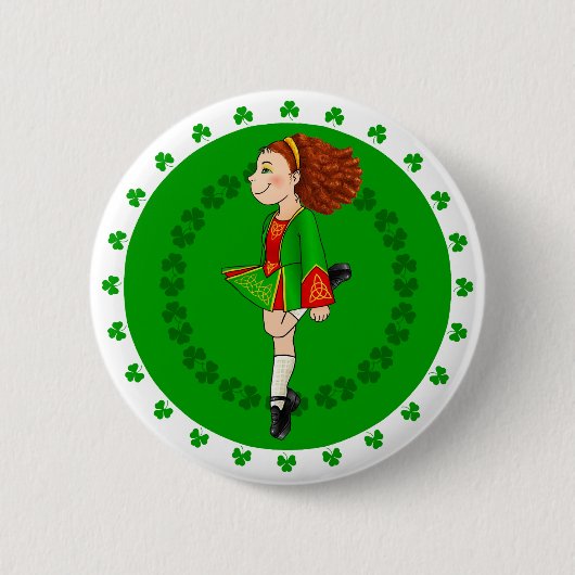 Badge de fille de danse irlandaise (Devant)