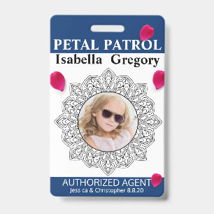 Badge de fille de fleurs Patrouille des Pétales
