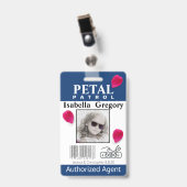 Badge de fille de fleurs Patrouille des Pétales (Avant avec clip)